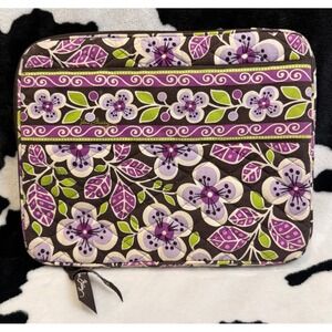 Vera Bradley Plum Crazy Quilted Laptop Tablet Sleeve Purple Floral Case 11x9